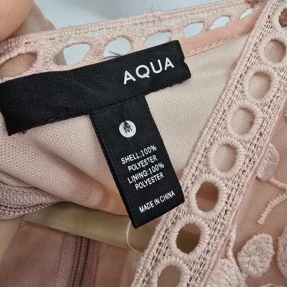 Aqua Womens Blush Embroidered Flounce Maxi Party Night Out Dress Medium - Picture 5 of 13